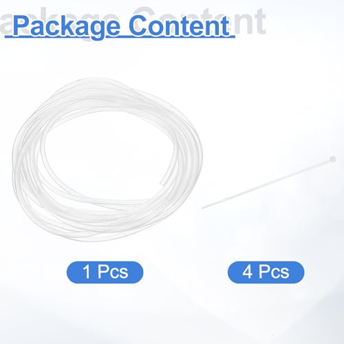 uxcell Flexible PVC Tubing, 1.5mm ID x 2mm OD - 6.6 Feet Long Clear Vinyl Water Pipe, Lightweight Plastic Hose Water Pipe with Zip Ties for Aquaponics, Air Hose, Irrigation - size: 1.5mm ID x 2mm OD