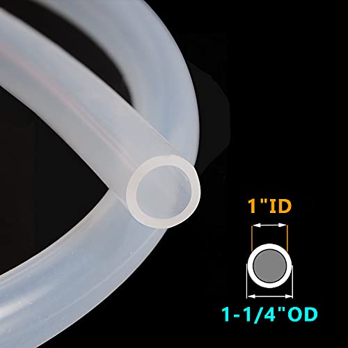 Feelers 1"ID-1-1/4" OD Silicone Tubing Food Grade Pure Silicon Tube High Temp Home Brewing Winemaking Silicone Hose Tubing, 9.84ft Length - size: 1"ID-1-1/4"OD, style: 9.84ft length(3 Meter)