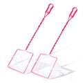 (14.5''L,Net Opening:4.1" x 3.3") Aquarium Fishing Net for Betta Tanks & Small Fish Tanks, Soft Fine Square Mesh, Food Wastes Skimmer for Small Ponds and Pools, Shrimp,Pink - color: Pink