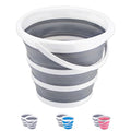 Collapsible Bucket 10L 2.6 Gallon Cleaning Bucket Mop Bucket Folding Foldable Portable Small Plastic Water Supplies for Outdoor Garden Camping Fishing Car Wash Space Saving - color: Gray
