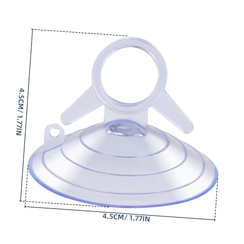 Totority 12-Pack 45mm Clear PVC Suction Cups with Pull Ring – Strong Vacuum Hold for Aquarium Heaters & Decorations, Secure Glass Mount for Fish Tanks