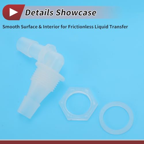 1 Set Aquarium Plastic Hose Barb Fitting 7/16" Hose Elbow Connectors Aquarium Tank Air Pump Hose Joints Clear PP - size: 7/16"-G1/2