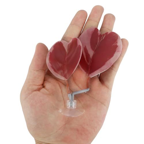 Betta Fish Bed, Betta Leaf Bed, Plastic Betta Heart-Shaped Hammock, Betta Hammock Pad with Suction Cup, Betta Fish Resting Place Betta Fish Supplies Aquarium Decor, Pink - color: Pink