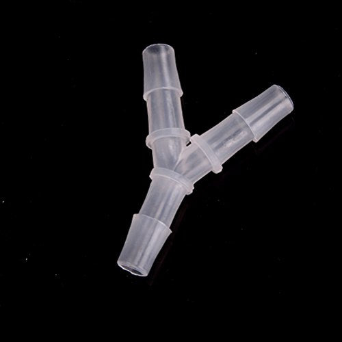 Plastic Barb Equal Y Tee 1/4" hose ID Polypropylene pipe connectors Plastic Joint Splicer Mender Adapter Union Boat Water Air Aquarium O2 Fuel (pack of 5) - size: 1/4 Inch, style: Pack of 5