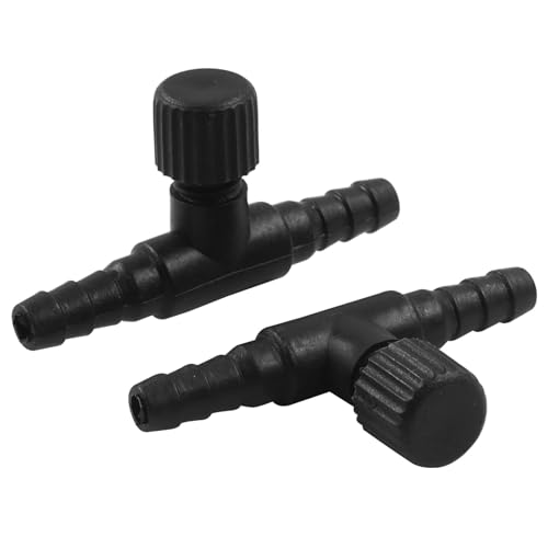 Bonsicoky Aquarium Air Control Valves, 12 Pack Plastic Air Flow Regulators for 3/16" ID Tubing, Adjustable Single Way Control, Black Color Set - color: Black-12pcs