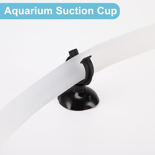 Aquarium Suction Cup, Aquarium Sucker Clip, Suction Cups Airline Tubing Holder, Fish Tank Accessories for Aquarium Fish Tank, Black, 0.67"