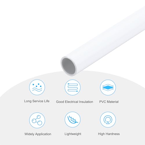 MECCANIXITY 2Pcs 0.43 Inch PVC Rigid Tube Round Pipe 9mm ID 11mm OD 12" High Impact for Water Pipe, Aquarium, Fish Tank, Greenhouse Garden, White - color: White, size: 9mm x 11mm