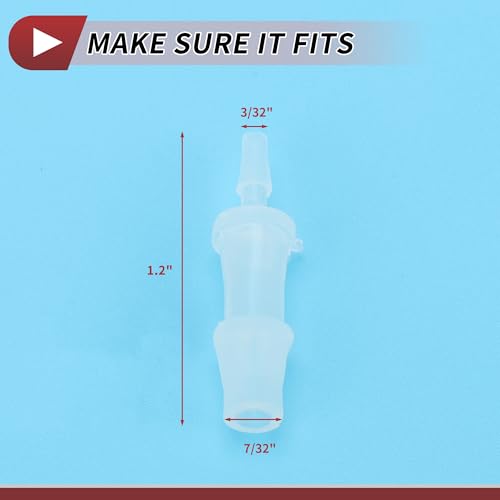 5 Pcs Aquarium Plastic Hose Barb Fitting 3/32" to 7/32" Hose ID Connectors Clear Plastic - size: 3/32"-7/32"
