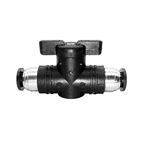 Beduan Push to Connect Fitting Ball Valve, 8mm Tube OD Pneumatic Air Flow Control Ball Valve Straight Union Connect Adapter - size: 8mm