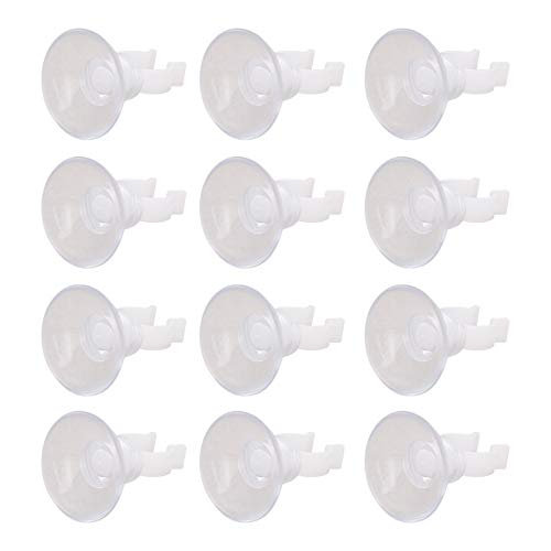 MroMax Aquarium Suction Cup Clips Airline Tubing Hose Heater Clips Clamps Holder for Fish Tank Clear 12mm to 14mm 12Pcs - size: 12pcs 12mm to 14mm