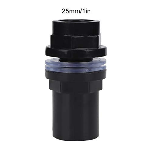5Pcs PVC Aquarium Pipe Connector, 25mm Straight Tube Joint, Black Water Fitting for Fish Tank Filter System, Leak Proof Design (1in) - size: 1in