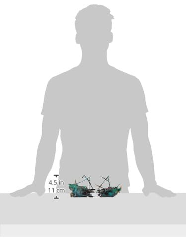 Penn-Plax Shipwreck Aquarium Decoration Ornament with Moving Masts, Lifeboat, and Bubble Action