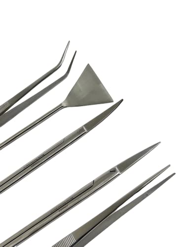 Aquarium Cleaning Set AQUASCAPING Tools 5 Pieces German Stainless Steel CYNAMED