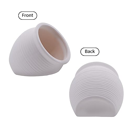 AnRui Ceramic Jar Aquarium Decorations Fish Tank Hideout Cave Cute Pot Aquarium Accessories Decor Ornaments for Cichlid, Small Fish, Shrimp to Play Hide Breed Habitat, White - size: Large