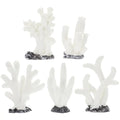 FOMIYES Fish Tank Decorations - 5pcs White Resin Coral Landscaping Accessories, Fake Diorama Supplies, Ocean Kit, Aquarium Reef Ornament Plant