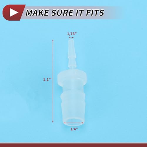5 Pcs Aquarium Plastic Hose Barb Fitting 1/16" to 1/4" Hose ID Connectors Clear Plastic - size: 1/16"-1/4"