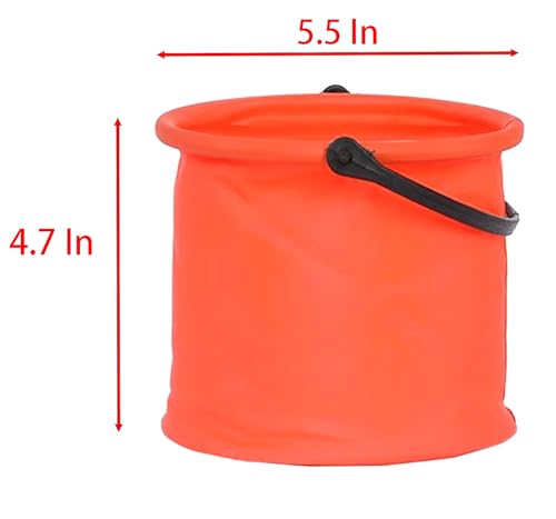 Mini Foldable Buckets, 3 Pcs 3 Color 5.5 Inch x 4.7 Inch PU Small Buckets for Pack Small Fish and Shrimp, Play on The Beach (3)