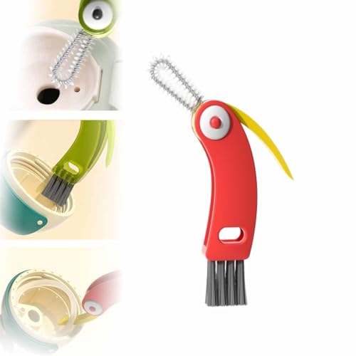 3 in 1 Cup Lid Cleaning Brush, 2024 Upgrade Crevice Cleaning Brush Set for Baby Bottle Gap Tight Spaces Cup, 3 in 1 Multifunctional Cleaning Brush Portable Cup Lid Cleaner with Brush (A2) - color: A2