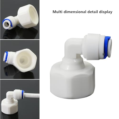 1/2"F Elbow to 1/4" Push-Fit for RO Water Filter, 5 Pcs | Female elbow quick-connect fitting connects 1/2" thread to 1/4" hose for RO filters, beverage dispensers & water systems. - style: 1/2"FPT to 1/4" QC Elbow Adapter
