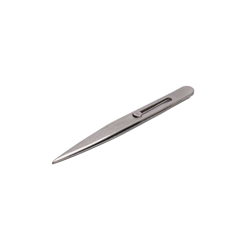 HURON Tweezers, Straight 4.7" Pointed Slide Lock (1/3/10 pc) (1 pc) - style: Straight, Pointed Slide Lock, 4.7"
