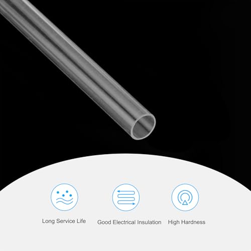 MECCANIXITY Plastic Pipe Rigid Polycarbonate Round Tube Clear 0.28"(7mm) ID 5/16"(8mm) OD 14"(350mm) High Impact for Lighting, Models, Water Plumbing - size: 0.28"IDx5/16"ODx14"