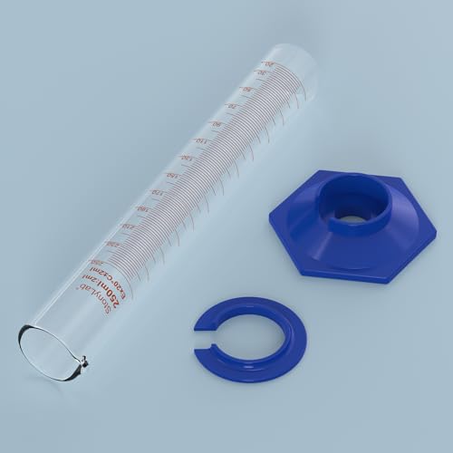 stonylab Graduated Cylinder, Laboratory Borosilicate Glass Graduated Measuring Cylinder with Plastic Hexagonal Base and Protective Collar, 250 ml - size: 250 ml