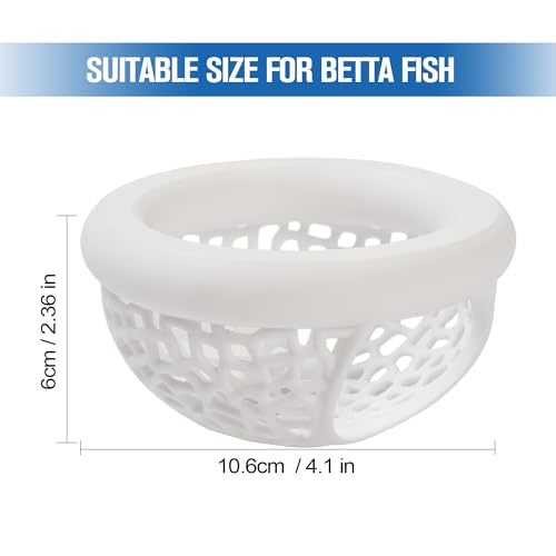 Floating Betta Hammock, Aquarium Floating Betta Fish Cave & Hammock, Shrimp Hide, Feeding and Resting Shelter (M) - color: White, size: Medium