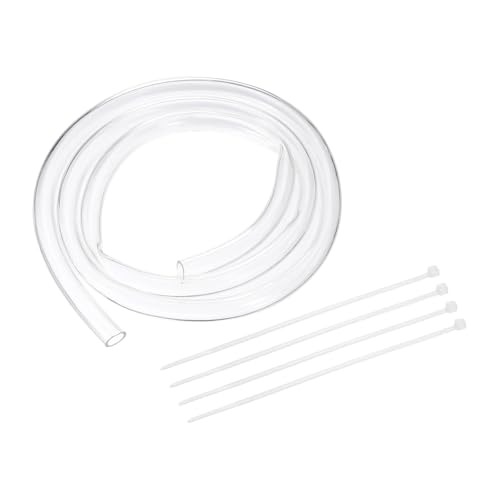 uxcell Flexible PVC Tubing, 18mm ID x 23mm OD - 6.6 Feet Long Clear Vinyl Water Pipe, Lightweight Plastic Hose Water Pipe with Zip Ties for Aquaponics, Air Hose, Irrigation - size: 18mm ID x 23mm OD