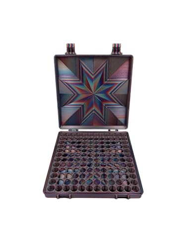 3D Printed Vial Storage Case - Waterproof 3ml Vial Storage Case - Freezer Safe Hard Shell Essential Oil Case for Home, Fridge, Travel (Psychedelic Lonestar, 144 Slots) - color: Psychedelic Lonestar, size: 144 Slots