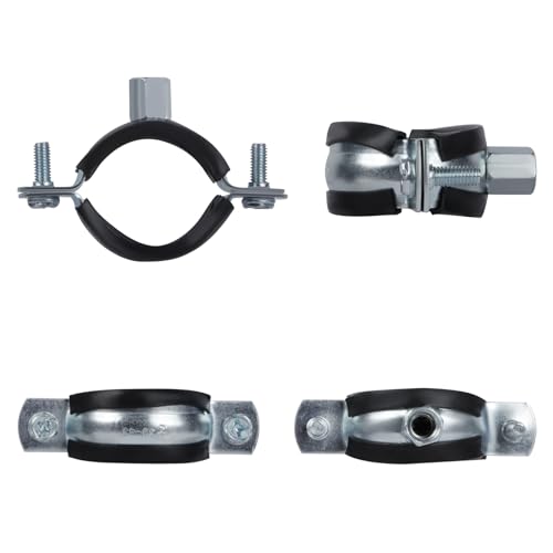 6 PCS Split Ring Pipe Hanger, Heavy Duty Adjustable Pipe Bracket Clamp with Screw & Expansion Tube, Wall Ceiling Mount Galvanized Iron Pipe Strap Supports Fit for Pipe OD 1.5-1.7 Inch(38-43mm) - size: Fit For Pipe OD 1.5-1.7 inch (38-43mm)