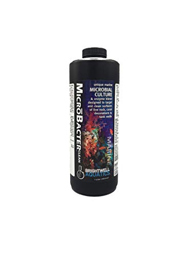 Brightwell Aquatics MicroBacter Clean - Microbial Culture & Enzyme Blend Fish Tank Cleaner - Cleans Live Rock Surfaces for Saltwater Fish Habitats - Aquarium Water Treatments, 33.8 fl oz - size: 1-L