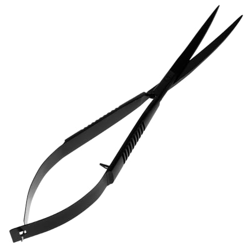 POPETPOP 6.1 Inch Curved Aquarium Scissors Water Grass Shears Spring-Loaded Precision Pinch Action for Aquascaping and Small Plant Trimming