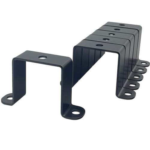 6 PCS 2x2" Square Pipe Tube Strap Clamps,2 inch metal u shaped bracket, steel u clamp bracket for mounting,Powder Coated Black - size: 2" x 2"