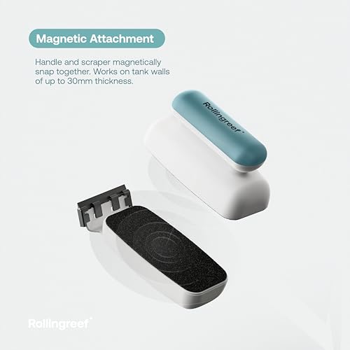 Aquarium Glass Cleaner, Algae Scraper for Aquarium, Fish Tank Magnetic Glass Cleaner, Magnetic Fish Tank Cleaner, Aquarium Glass Cleaner with Two Detachable Scrapers (L) - size: L