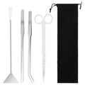 4 in 1 Aquarium Aquascape Kits Long 12 Inch Stainless Steel Aquatic Plant Aquascaping Tool Extra Long Aquascape Tools Sets Flexible for Fish Tank Cleaning Plant