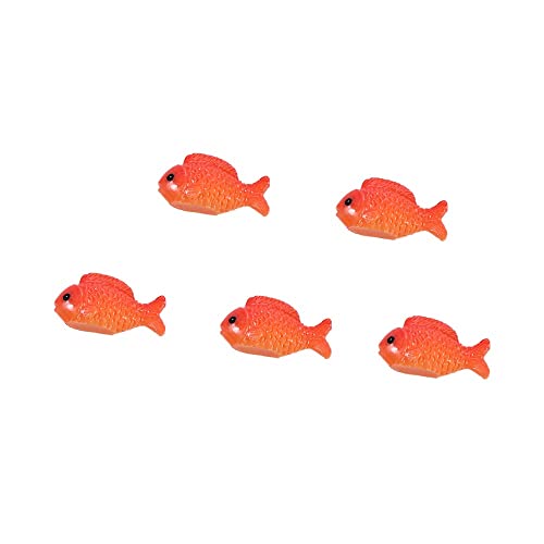 Figurine Creative Cute Pond Scene Miniature DIY Accessories Micro Landscape Red Fish Aquarium Ornament(Small Fish)
