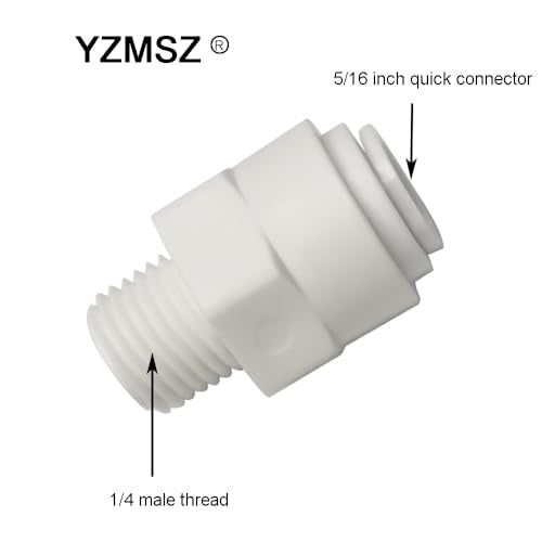 10-Piece 1/4" Male Thread to 5/16" Quick Connect Adapters - Straight RO Water Filter Fittings for Reverse Osmosis System - style: straight male 1/4 to 5/16 o.d.