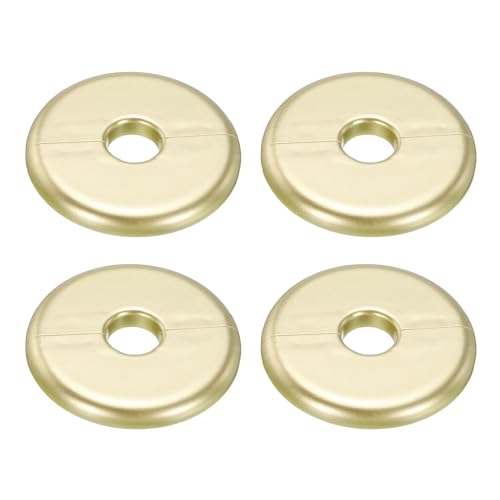 uxcell 4pcs Wall Split Flange 70mm / 2.8" OD Escutcheon Plate ABS Round Self-Adhesive Plumbing Cover Plates for 16mm / 0.6" Dia Water Pipe Faucet Decoration Accessories, Gold - color: Gold, size: 16mm