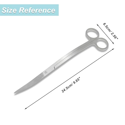 Stainless Steel Aquarium Scissors, Wave Design, Professional Aquaplant Maintenance Tool, Silver Tone, 1 Pcs
