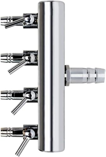 Air Flow Control Lever Valve4-Way with Airline Tubing Connector for Aquarium, Fish Tank