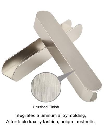 5 Pack Modern Self Adhesive Cabinet Handles 6 Inch Stick On Dresser Pulls No Drill Drawer Pulls Brushed Nickel Peel and Stick Handles for Closet Door Pull Handle - color: C-Brushed Nickel, size: 6 Inch