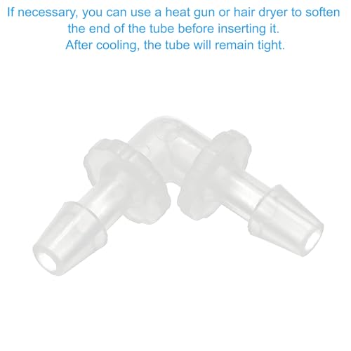 PATIKIL 3/16" Plastic Hose Barb 90 Degree Elbow, 10 Pack L-Barb Fittings 2 Way Equal Barbed Joint Connector Splicer Mender Hose Adapter Union Adapter for Aquarium Fuel Gas Liquid Air - size: 3/16"
