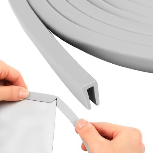 Kingdder Rubber Edge Trim 1/8" U Channel Sheet Metal Edge Protector Door Seal Strip Guard Weather Resistance Fits for Car Doors Steel Plates Glass Hatches Table Corners (10 Feet Long, Grey) - size: 1/8" U ，10 Feet Long