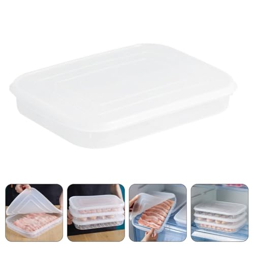 Yardwe Pe Soft Lid Stackable Refrigerator Storage Containers for Seafood, Fish, and Meat, Large Fridge Food Keeper Box with Airtight Seal for Cold Storage