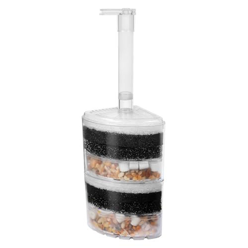 AQUANEAT Sponge Filter, Aquarium Air Driven Corner Filter Sponge for Fry Shrimp Nano Fish Tank - size: Large