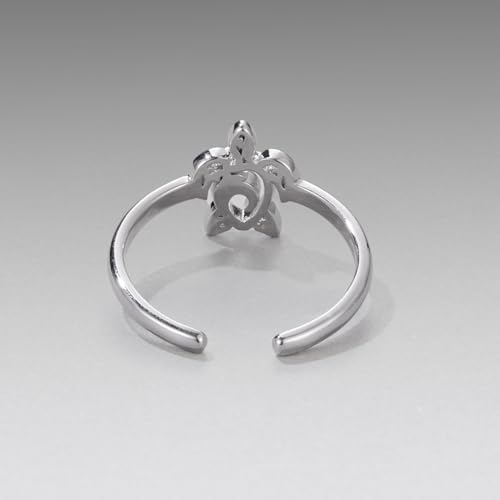 Chunky Rings for Women Statement Adjustable Pearl Ring Turquoise Spoon Ring Sunflower Dainty Open Ring Non Tarnish Unique Jewelry Gift - color: Sea Turtle