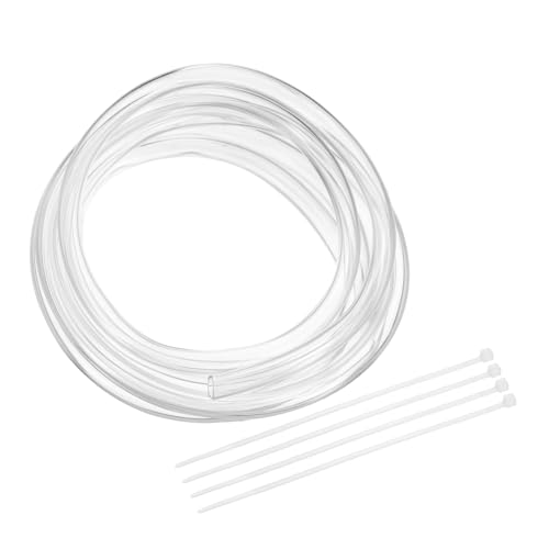 uxcell Flexible PVC Tubing, 7mm ID x 9mm OD - 6.6 Feet Long Clear Vinyl Water Pipe, Lightweight Plastic Hose Water Pipe with Zip Ties for Aquaponics, Air Hose, Irrigation - size: 7mm ID x 9mm OD