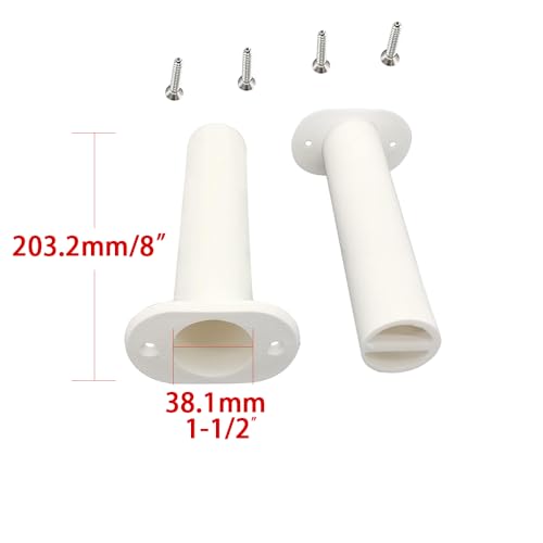 Fishing Rod Holder Plastic with UV 90 Degree Flush Mount 2PCS for Yacht and Boats - style: White