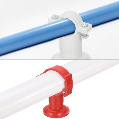 uxcell 12Pcs PVC Water Pipe 32mm Clamps Clips with Base, Fit for 32mm/1.26" OD Tubing Hose Hanger Support, Plastic Pipe Hanger Clamp Water Pipe Support