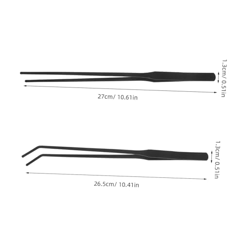 Milisten 4pcs Fish Tank Tweezers Set Stainless Steel Aquarium Grabber Tools Long Reach Precision Tips for Aquascaping Fish Farming Reptile Feeding
